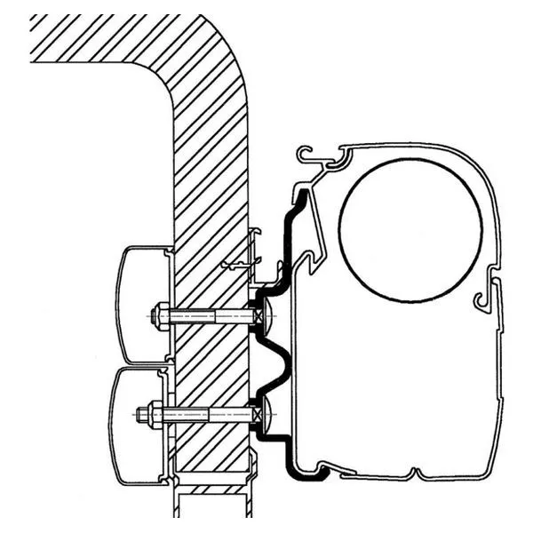 Thule Adapter Hymer Exsis / Hymer Camp Bis Baujahr 2011, Länge 5 M