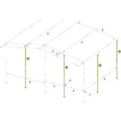 Brand Orkanstütze Vorzelt, Stahl 25x1 Mm, 165-260 Cm